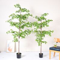 Plante artificielle Polyscias en pot, ornement de jardin pour la décoration de bureau, de jardin et de maison, plante artificielle en plastique, verdure artificielle