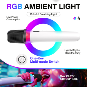 便携式录音无线卡拉 OK 麦克风，带 USB-C Lightning 接收器、遥控器、变声器、手持式麦克风，适用于现场表演 - Product Image 3