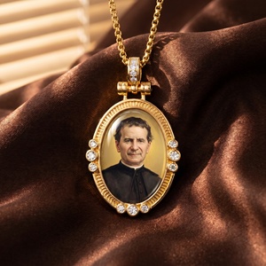 Collar con Colgante Hecho a Mano de <span class=keywords><strong>San</strong></span> Juan <span class=keywords><strong>Bosco</strong></span>, Don <span class=keywords><strong>Bosco</strong></span> Patrón de la Juventud, Amuleto Católico Italiano para Confirmación, Regalo - Product Image 1