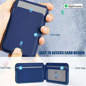 Échantillons Gratuits Cuir PU Suivi GPS Support Magnétique Porte-Cartes Blocage RFID Compatible Localiser Mon <span class=keywords><strong>Portefeuille</strong></span> MagSafe pour Apple FCC CE RoHS - Product Image 2
