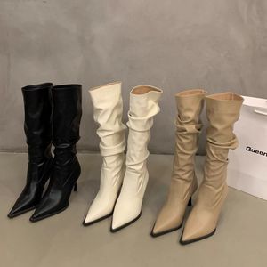 Factory Wholesale Women's Autumn/Winter/Summer CHUKKA <b>Boot</b> 2024 Fashion Waterproof Comfort Square Heel Mid-Calf Pointed Toe - Product Image 4