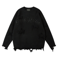 Maßgefertigter Herren Oversized Pullover mit Logo vorne, Winter-Strickpullover, Rundhalsausschnitt, Baumwolle/Acryl, Lange Ärmel, 320g, Anti-Pilling, ODM Großhandel
