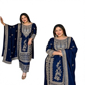 Elegant <b>Green</b> <b>Silk</b> Salwar Kameez With Gold Embroidery Ankle-Length Traditional Wear For Women India Pakistan Wedding - Product Image 1