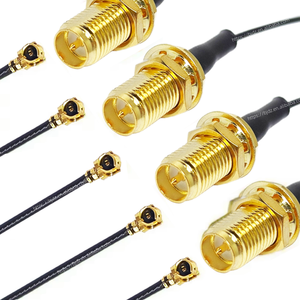 Fábrica RP polaridad inversa SMA hembra mamparo a <span class=keywords><strong>U</strong></span>.FL Ufl conector WIFI Cable montaje con 1,13mm Pigtail Cable montaje - Product Image 1