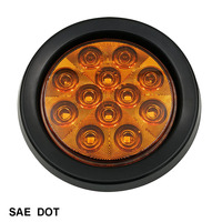Feu arrière LED rond de 4 pouces, STOP/CLIGNOTANT/FEU ARRIÈRE pour remorque de camion, conforme aux normes SAE/DOT/FMVSS 108