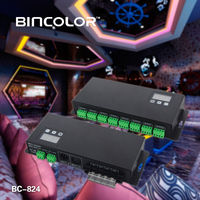 Décodeur DMX pour bande LED Bincolor BC-824 24 canaux, décodeur RGB DMX 24 canaux, décodeur DMX 512 24 canaux
