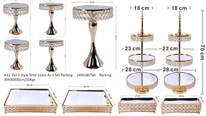 Set di Alzatine <span class=keywords><strong>per</strong></span> Torte in Metallo Riutilizzabili <span class=keywords><strong>per</strong></span> Matrimoni <span class=keywords><strong>Fai</strong></span>-<span class=keywords><strong>da</strong></span>-<span class=keywords><strong>Te</strong></span>, Decorazione Casa Motivazionale con Cristalli, Collezione Centrotavola - Product Image 2