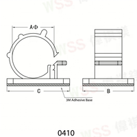 Clips de câbles en nylon WSS Manufacturer ISO9001 avec base adhésive Ok-in ultra-résistante pour la gestion des câbles USB