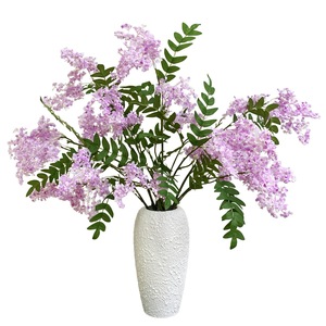 Fleurs artificielles Muyu Chronicles, branche unique de fleurs de locuste, fleurs en soie et plastique mélangées, décorations de mariage faites à la main - Product Image 5