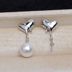 อุปกรณ์ทำต่างหูเงินแท้ S925 แบบ DIY สำหรับต่างหูมุกสองวง  ฐานต่างหูสำหรับมุกเรียบขนาด 6-7 มม.  รุ่น 16271  อะไหล่เครื่องประดับ - Product Image 3