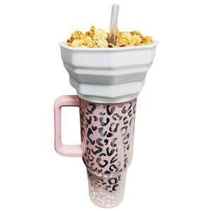 DD2778 réutilisable Snack Popcorn titulaire tasse Snack plateau couvercles Silicone <span class=keywords><strong>gobelet</strong></span> Snack bol pour tasse 40 oz avec poignée - Product Image 1