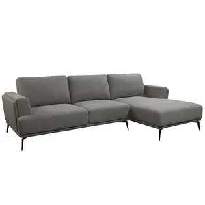 Phòng khách Châu Âu sofa vải đơn giản mềm hiện đại bằng gỗ sofa đồ nội thất nhà với Chaise cắt sofa Set