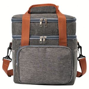 Reusable Large-Capacity Double-Layer Thermal Bag Insulated Lunch Bag Cooler Bag for Food - Product Image 3