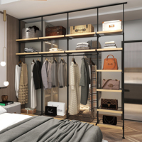Porte-vêtements autoportant moderne, épaissi, avec armoire de rangement assemblée et tringle à vêtements, pour dressing, écologique