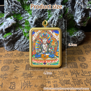 Collier artisanal Thangka <span class=keywords><strong>de</strong></span> haute qualité, personnalisable en gros, pour la sécurité, la <span class=keywords><strong>santé</strong></span>, l'énergie et la chance - Product Image 4
