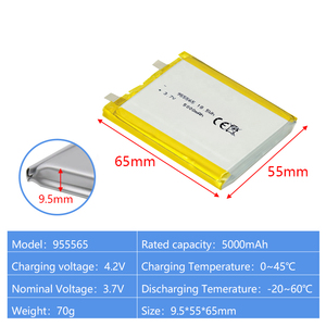 955565 3.7V 5000mAh Polymer Pin Lithium 3.7V LI IO Pouch di động có thể sạc lại công cụ điện 7565121 6060100 pin Lithium ion - Product Image 3
