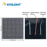 DC12V WS2812B Panel de matriz Flexible 16x16 LEDs Digital programado Lnindividualmente direccionable LED Pixel Pantalla a todo color