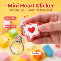Porte-clés anti-stress imprimé en 3D avec message cœur, jouet de poche mignon avec son de clic satisfaisant, idéal pour un cadeau d'anniversaire