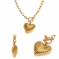 Meilleure Vente 2026 – Collier Pendentif Cœur Tendance pour Femme avec Fermoir OT, en Acier Inoxydable Étanche – Accessoire de Mode Estival