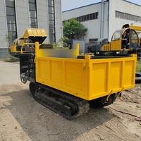 Mini-camion benne sur chenilles Kuangcheng 2 tonnes Vert/Jaune Faible coût d'entretien 880 kg Garantie 1 an