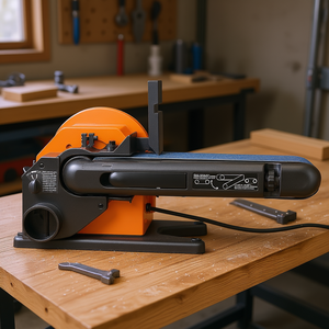 Ponceuse à bande professionnelle 6 pouces avec moteur à induction 7A et table de travail en aluminium moulé pour le travail du bois et des métaux - Product Image 2