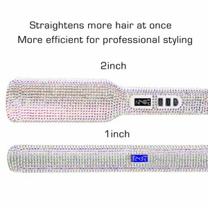 Planchas de Cabello Profesionales Iónicas con Pedrería, Plancha de Pelo de Salón, Planchas Personalizadas con Pedrería - Product Image 3