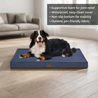 Lit pour chien en mousse à mémoire de forme écologique de qualité supérieure, avec housse brodée en tissu à technologie imperméable moderne, design personnalisé pour chats et chiens, éponge