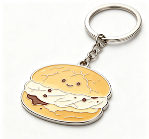 <b>Custom</b> Zinc Alloy Burger <b>Keychain</b> Enamel Metal Keyring Personalized Logo Souvenir Gift for Promotion - Product Image 2