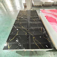 Revêtement mural en feuille de marbre PVC UV de 3 mm résistant aux rayures pour l'ingénierie commerciale