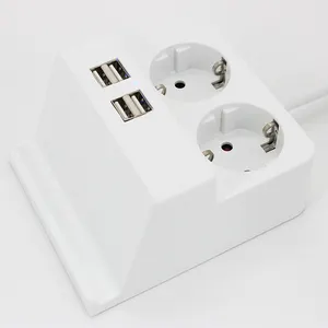 Hot bán tiêu chuẩn Châu Âu du lịch Adapter cắm ổ cắm đa <span class=keywords><strong>USB</strong></span> Power Strip với cáp - Product Image 1