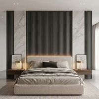Panneau mural cannelé WPC, grille décorative pour chambre à coucher, mobilier d'hôtel, design d'intérieur, prix usine personnalisé, vente en gros