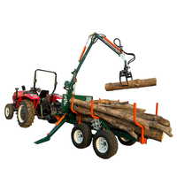 Remorque forestière pour VTT à 4 roues motrices, remorquable, avec cadre à double poutre en C, composants de roulement essentiels, alimentée à l'essence, 2000 kg