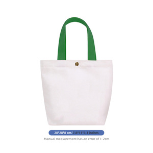 Sac fourre-tout en toile avec impression de logo personnalisé, taille moyenne, poignée longue, fermeture à bouton, sac de shopping pour usage quotidien - Product Image 5
