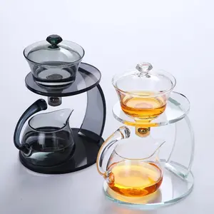 热卖手工玻璃磁性茶壶土耳其玻璃茶壶透明玻璃茶壶，带浸泡器和手柄