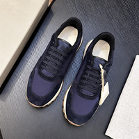 Sneakers rétro en toile et daim de luxe pour hommes, style Old Money, lacets, chaussures de course décontractées