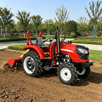 Tracteur agricole puissant de 80 CV à 4 roues motrices avec cabine climatisée et système hydraulique robuste pour les travaux agricoles de petite envergure et la culture en jardinage