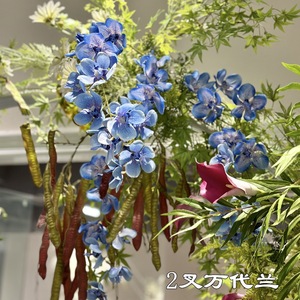 Vente flash : 2 branches d'orchidées artificielles en soie <span class=keywords><strong>blanche</strong></span> <span class=keywords><strong>Vanda</strong></span> pour la décoration florale de mariage - Product Image 3