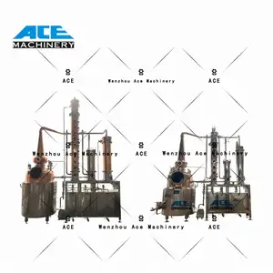 Ace Stills 1000L 2000L Copper Distiller Whisky Vodka Brandy Distillery Equipment Pot Still Commercial Distillery Machine