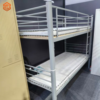 Lit superposé métallique en tubes d'acier démontable pour dortoir scolaire, design de base à double étage, cadre de lit de type Banker, fournisseur d'or en mobilier