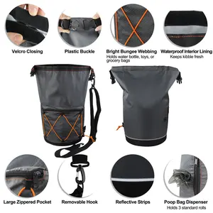 Geerduo không thấm nước leakproof du lịch ngoài trời Pet Dog thực phẩm lưu trữ Bag với chất thải Túi Dispenser