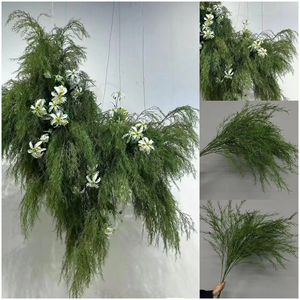 TH1436 Essential Simulation Greenery Künstliche lange grüne Zweige Gras für Mori Hochzeit Hintergrund Runner Flower Decor - Product Image 2