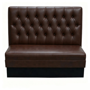 Meubles classiques en gros pour restaurants, sièges de banquettes personnalisés en cuir capitonné rouge et noir pour restaurants, bars et KTV - Product Image 5
