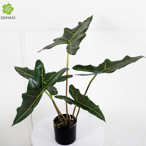 Planta Artificial de Hojas de Taro de 30cm-100cm de Altura, Simulación Realista, Decoración de Escritorio para Interiores, Planta en Maceta de Plástico - Product Image 3