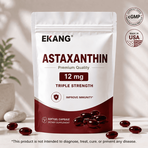 Astaxanthine naturelle de qualité alimentaire fabriquée aux États-Unis, 12 mg, antioxydant d'algues microscopiques, complément alimentaire triple force, étiquette privée, gélule molle - Product Image 1