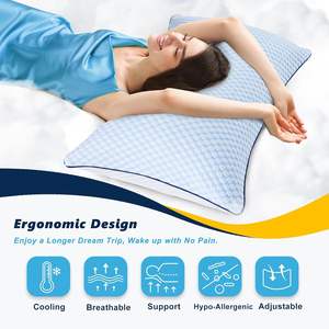Almohada de soporte para el cuello 50X70cm ergonómica con acolchado ajustable almohada ortopédica para el dolor de cuello con funda lavable - Product Image 4
