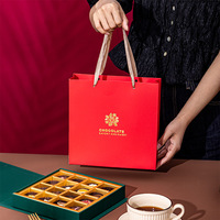 Boîte Cadeau de Chocolats Façon Livre de Luxe en Forme d'Étoiles Européennes, Truffes à Faire Soi-Même, 9/16 Compartiments, en Papier de Maïs Qualité Alimentaire avec Poignée
