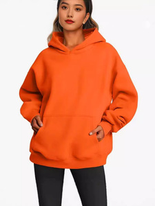 Grosir OEM kualitas tinggi Vintage warna Solid kasual lengan panjang kualitas baik wanita Pullover sweater Hoodie - Product Image 3