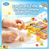Pack Combo Bonbons Rouleaux et Sucettes Saveur Fruitée – Mélange de Bonbons Rouleaux et Sucettes sur Bande Suspendue – Bonbons Fantaisie pour Enfants – Vente en Gros