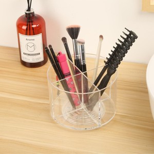 Organisateur de cosmétiques rotatif en acrylique, support de rangement transparent pour pinceaux et outils de maquillage, conception de plateau tournant à 360 degrés - Product Image 5