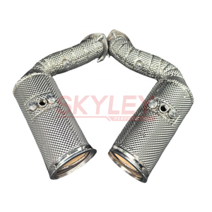 200 celdas Catted Downpipe para <span class=keywords><strong>Audi</strong></span> <span class=keywords><strong>SQ7</strong></span> SQ8 RSQ8 Lamborghini URUS Porsche CAYENNE TURBO Bentley Bentayga 4,0 T <span class=keywords><strong>V8</strong></span> con agujeros OPF - Product Image 6